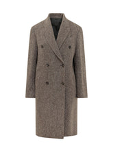 BRUNELLO CUCINELLI - Cappotto Doppiopetto a Spina di Pesce - Marrone - LIDIASHOPPING® - Official Website