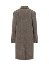 BRUNELLO CUCINELLI - Cappotto Doppiopetto a Spina di Pesce - Marrone - LIDIASHOPPING® - Official Website