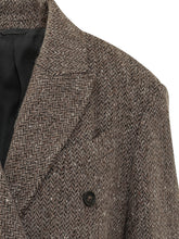BRUNELLO CUCINELLI - Cappotto Doppiopetto a Spina di Pesce - Marrone - LIDIASHOPPING® - Official Website
