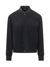 ZEGNA - Bomber Oasi con Collo a Coste - Blu - LIDIASHOPPING® - Official Website