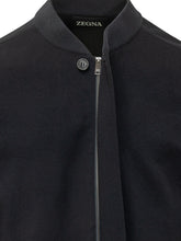 ZEGNA - Bomber Oasi con Collo a Coste - Blu - LIDIASHOPPING® - Official Website