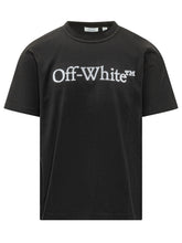 OFF-WHITE - T-shirt Big Bookish con Logo - Nero - LIDIASHOPPING® - Official Website