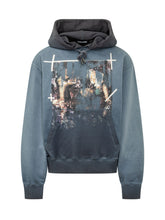OFF-WHITE - Felpa Narciso con Cappuccio e Stampa Frontale - Blu - LIDIASHOPPING® - Official Website