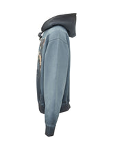OFF-WHITE - Felpa Narciso con Cappuccio e Stampa Frontale - Blu - LIDIASHOPPING® - Official Website