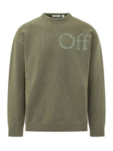 OFF-WHITE - Maglia Girocollo Bookish con Dettaglio Tipografico - Verde - LIDIASHOPPING® - Official Website