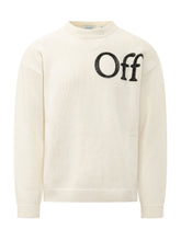OFF-WHITE - Bookish Crewneck with Applied Lettering - White - LIDIASHOPPING® - Official Website