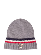 MONCLER KIDS - Knitted Hat With Pom Pom - Grey - LIDIASHOPPING® - Official Website