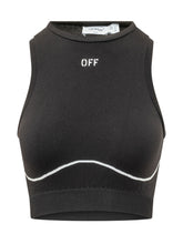 OFF-WHITE - Sleeveless Crop Top with Contrast Trim - Black - LIDIASHOPPING® - Official Website