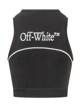 OFF-WHITE - Sleeveless Crop Top with Contrast Trim - Black - LIDIASHOPPING® - Official Website