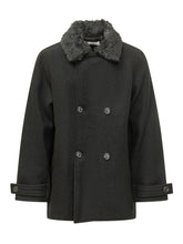 OUR LEGACY - Peacoat Wage Doppiopetto con Collo Voluminoso - Nero - LIDIASHOPPING® - Official Website