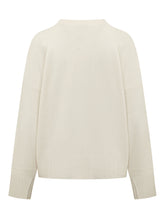 LOULOU DE SAISON - Crewneck sweater featuring long sleeves, dropped shoulders and a relaxed fit. Designed with an even knit texture, ribbed cuffs and hem. - White - LIDIASHOPPING® - Official Website