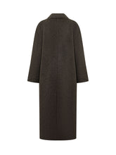 LOULOU DE SAISON - Long coat featuring wide notched lapels, double breasted six button fastening and long sleeves. Designed with dropped shoulders, side pockets and a straight silhouette. - Brown - LIDIASHOPPING® - Official Website