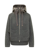 HERNO - Piumino in Maglia con Cappuccio - Grigio - LIDIASHOPPING® - Official Website