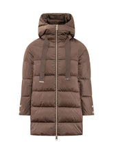 HERNO - Flared Hooded Puffer Jacket - Brown - LIDIASHOPPING® - Official Website