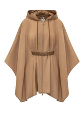 MONCLER - Cape with Hood and Belt - Brown - LIDIASHOPPING® - Official Website