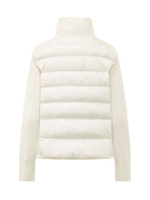 MONCLER - Cardigan with Chevron Quilted Panel - White - LIDIASHOPPING® - Official Website