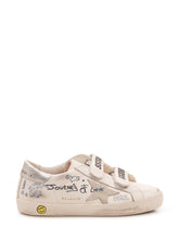 GOLDEN GOOSE KIDS - Old School Sneaker con Scritte Decorative - Bianco - LIDIASHOPPING® - Official Website