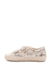 GOLDEN GOOSE KIDS - Old School Sneaker con Scritte Decorative - Bianco - LIDIASHOPPING® - Official Website