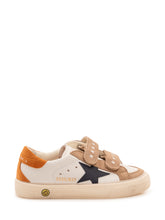 GOLDEN GOOSE KIDS - May School Sneaker con Doppio Strap - Bianco - LIDIASHOPPING® - Official Website
