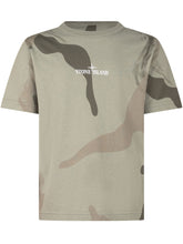 STONE ISLAND KIDS - T-shirt con Stampa Astratta e Scritta Frontale - Verde - LIDIASHOPPING® - Official Website