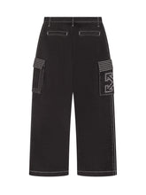 OFF-WHITE KIDS - Cargo Trousers with Contrast Stitching - Black - LIDIASHOPPING® - Official Website