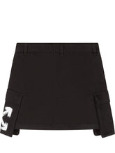 OFF-WHITE KIDS - Minigonna Cargo con Tasche Applicate - Nero - LIDIASHOPPING® - Official Website