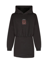 OFF-WHITE KIDS - Abito Felpa Arrow con Cappuccio - Nero - LIDIASHOPPING® - Official Website