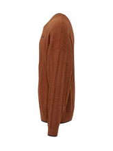 ADIDAS ORIGINALS - Cable Knit Sweater with V Neck - Brown - LIDIASHOPPING® - Official Website