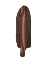 ADIDAS ORIGINALS - Maglione Girocollo con Bande sulle Maniche - Marrone - LIDIASHOPPING® - Official Website