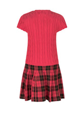 POLO RALPH LAUREN KIDS - Abito con Top in Maglia e Gonna Tartan - Rosso - LIDIASHOPPING® - Official Website