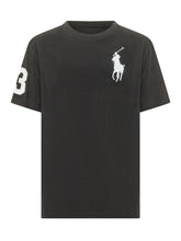 POLO RALPH LAUREN KIDS - T-shirt con Logo e Numero Applicato - Nero - LIDIASHOPPING® - Official Website
