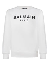 BALMAIN KIDS - Felpa con Maxi Scritta Frontale - Bianco - LIDIASHOPPING® - Official Website