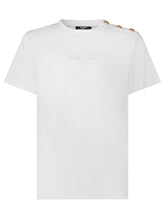 BALMAIN KIDS - T-shirt with Decorative Buttons - White - LIDIASHOPPING® - Official Website