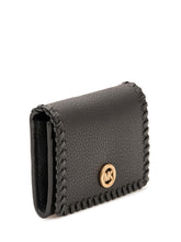 MICHAEL MICHAEL KORS - Portacarte con Patta e Bordo Intrecciato - Nero - LIDIASHOPPING® - Official Website