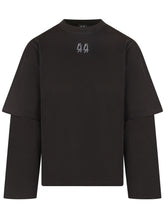 44 LABEL GROUP - T-shirt a Maniche Sovrapposte - Nero - LIDIASHOPPING® - Official Website