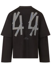 44 LABEL GROUP - T-shirt a Maniche Sovrapposte - Nero - LIDIASHOPPING® - Official Website
