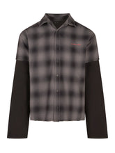 44 LABEL GROUP - Camicia a Quadri con Maniche Sovrapposte - Grigio - LIDIASHOPPING® - Official Website