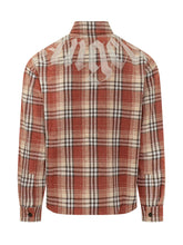 PALM ANGELS - Overshirt a Quadri con Tasche Applicate - Arancione - LIDIASHOPPING® - Official Website