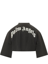 PALM ANGELS - Cropped T-shirt with High Neck - Black - LIDIASHOPPING® - Official Website