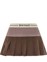 PALM ANGELS - Gonna Logo Pleated - Marrone - LIDIASHOPPING® - Official Website