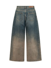 PALM ANGELS - Jeans a Gamba Ampia con Pieghe Frontali - Blu - LIDIASHOPPING® - Official Website