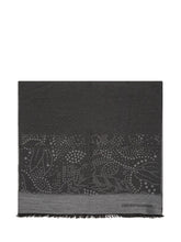 EMPORIO ARMANI - Stole with Graphic Pattern and Fringing - Black - LIDIASHOPPING® - Official Website
