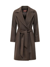MAX MARA STUDIO - Cappotto Ravenna con Cintura - Marrone - LIDIASHOPPING® - Official Website