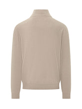MALO - Lupetto con Zip e Bordi a Coste - Beige - LIDIASHOPPING® - Official Website