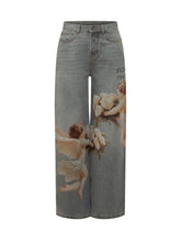 FIORUCCI - Jeans Baggy con Stampa Figurativa - Grigio - LIDIASHOPPING® - Official Website