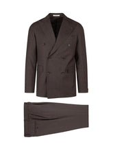 TAGLIATORE - Montecarlo Double Breasted Check Suit - Brown - LIDIASHOPPING® - Official Website