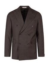 TAGLIATORE - Montecarlo Double Breasted Check Suit - Brown - LIDIASHOPPING® - Official Website
