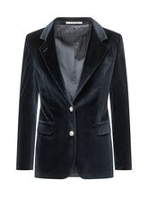 TAGLIATORE - Blazer Parigi in Velluto con Rever - Blu - LIDIASHOPPING® - Official Website