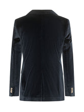 TAGLIATORE - Blazer Parigi in Velluto con Rever - Blu - LIDIASHOPPING® - Official Website