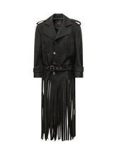 PINKO - Cappotto Testarossa con Frange - Nero - LIDIASHOPPING® - Official Website